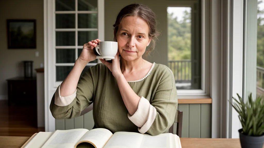 Cómo estudiar mediumnidad de forma profesional tras recibir señales en casa: cuaderno verde abierto junto a una taza de café al amanecer en Yanahuara