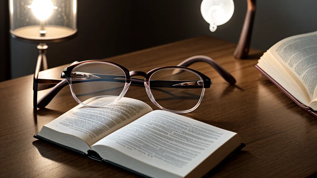 Pluma gris junto a unos lentes sobre una mesa de noche de madera, símbolo de intuición práctica en el duelo