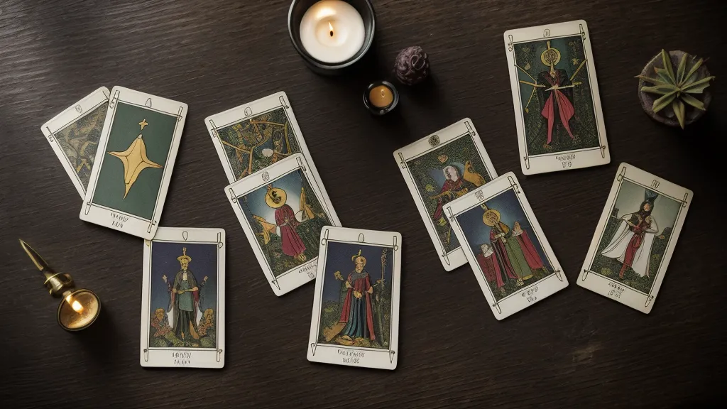 Tirada de tarot con posiciones fijas junto al cuaderno verde donde anoto cada señal